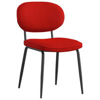 STUHL Webstoff Rot, Schwarz  - Rot/Schwarz, KONVENTIONELL, Textil/Metall (49/80,5/62,5cm) - Boxxx