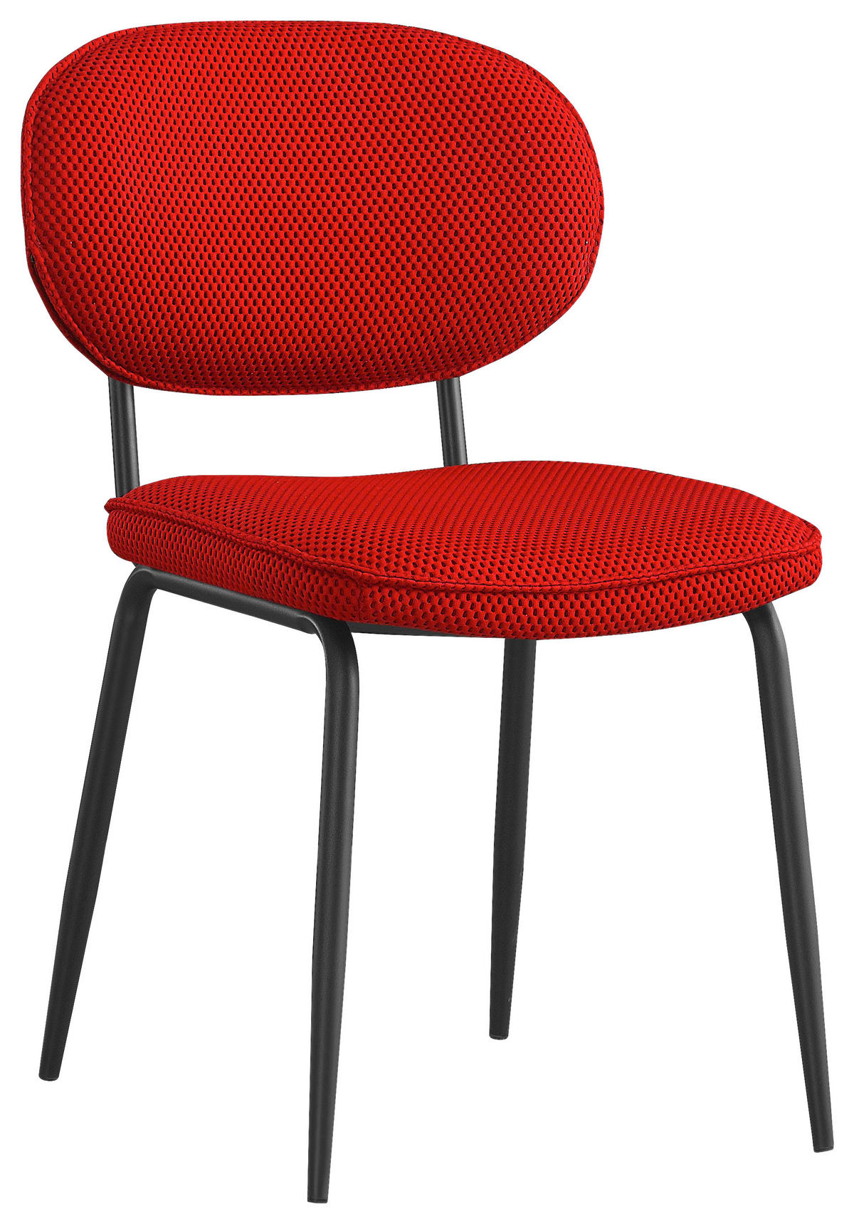 STUHL Webstoff Rot, Schwarz  - Rot/Schwarz, KONVENTIONELL, Textil/Metall (49/80,5/62,5cm) - Boxxx