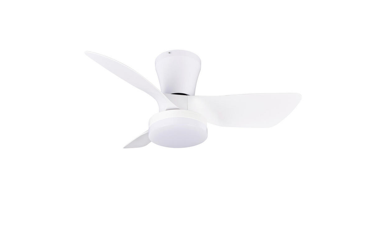 Ventilator mit Beleuchtung 76,0/26,0 cm   - Weiß, KONVENTIONELL, Kunststoff (76,0/26,0cm)