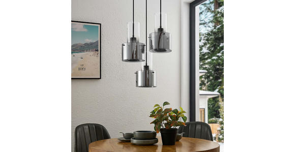 HÄNGELEUCHTE  33/150 cm    - Dunkelgrau, Design, Glas/Metall (33/150cm) - Dieter Knoll