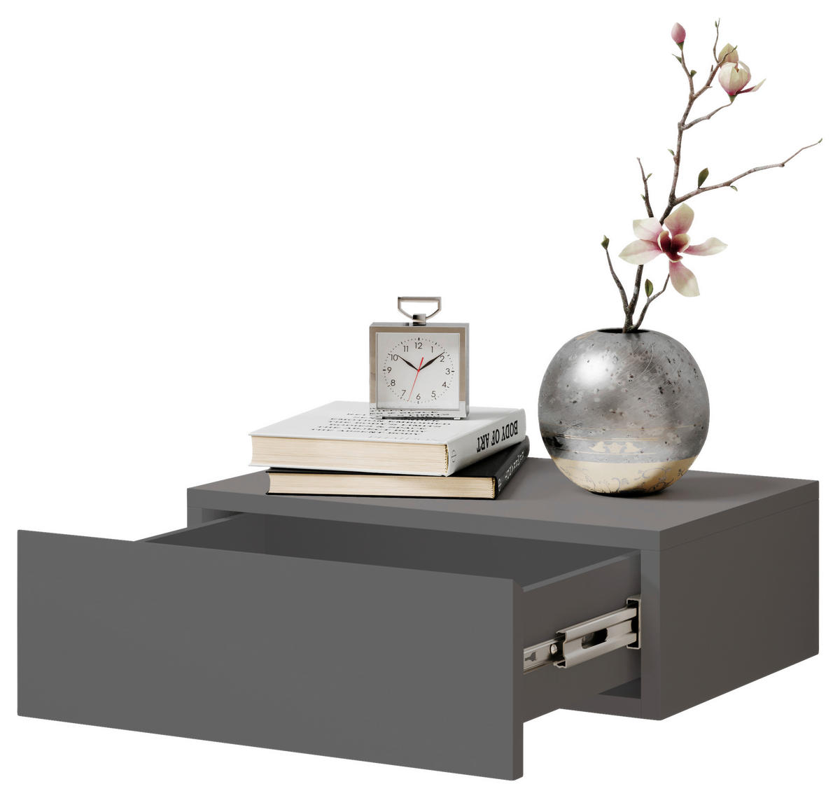 NACHTSCHRANK 42/14/30 cm  - Graphitfarben, MODERN, Holzwerkstoff (42/14/30cm) - Livetastic