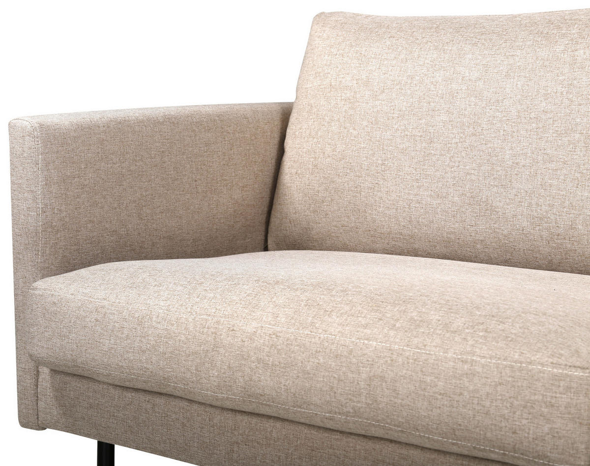 2-SITZER-SOFA Textilgeflecht Braun, Schwarz  - Hellbraun/Beige, Design, Textil/Metall (180/78/80cm) - Livetastic