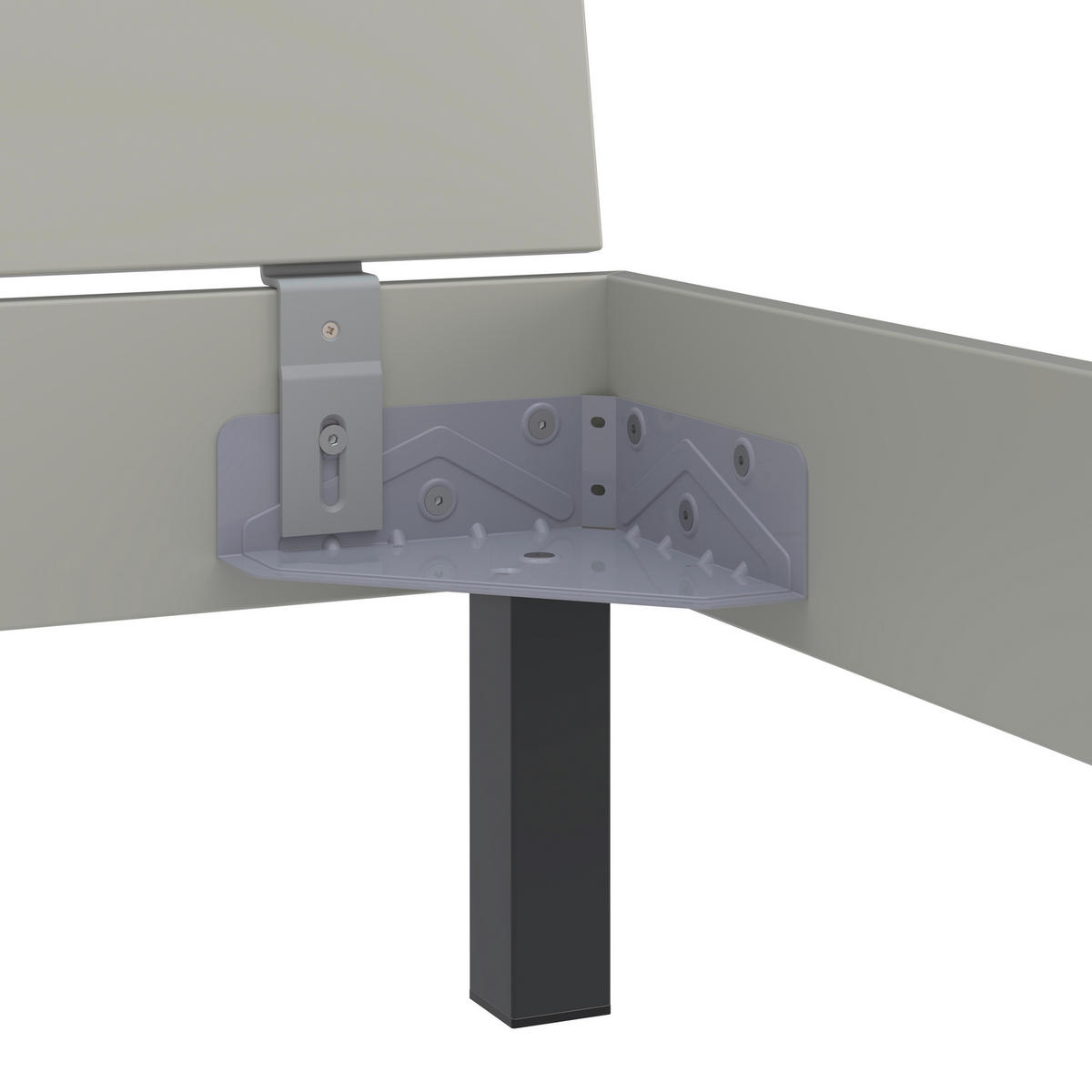 BETT 160/200 cm  in Hellgrau  - Hellgrau/Schwarz, Design, Holzwerkstoff/Metall (160/200cm) - Xora