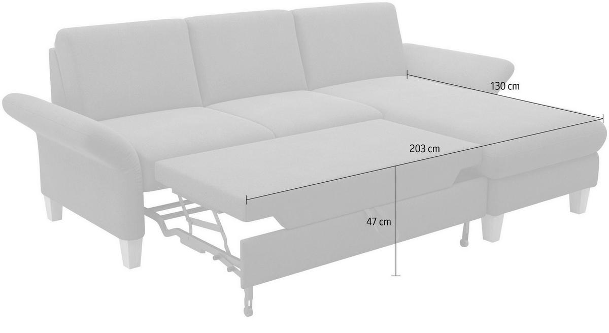 ECKSOFA ROCHELLE E Graphitfarben Flachgewebe  - Eichefarben/Graphitfarben, KONVENTIONELL, Holz/Textil (251/164cm) - Sit & More