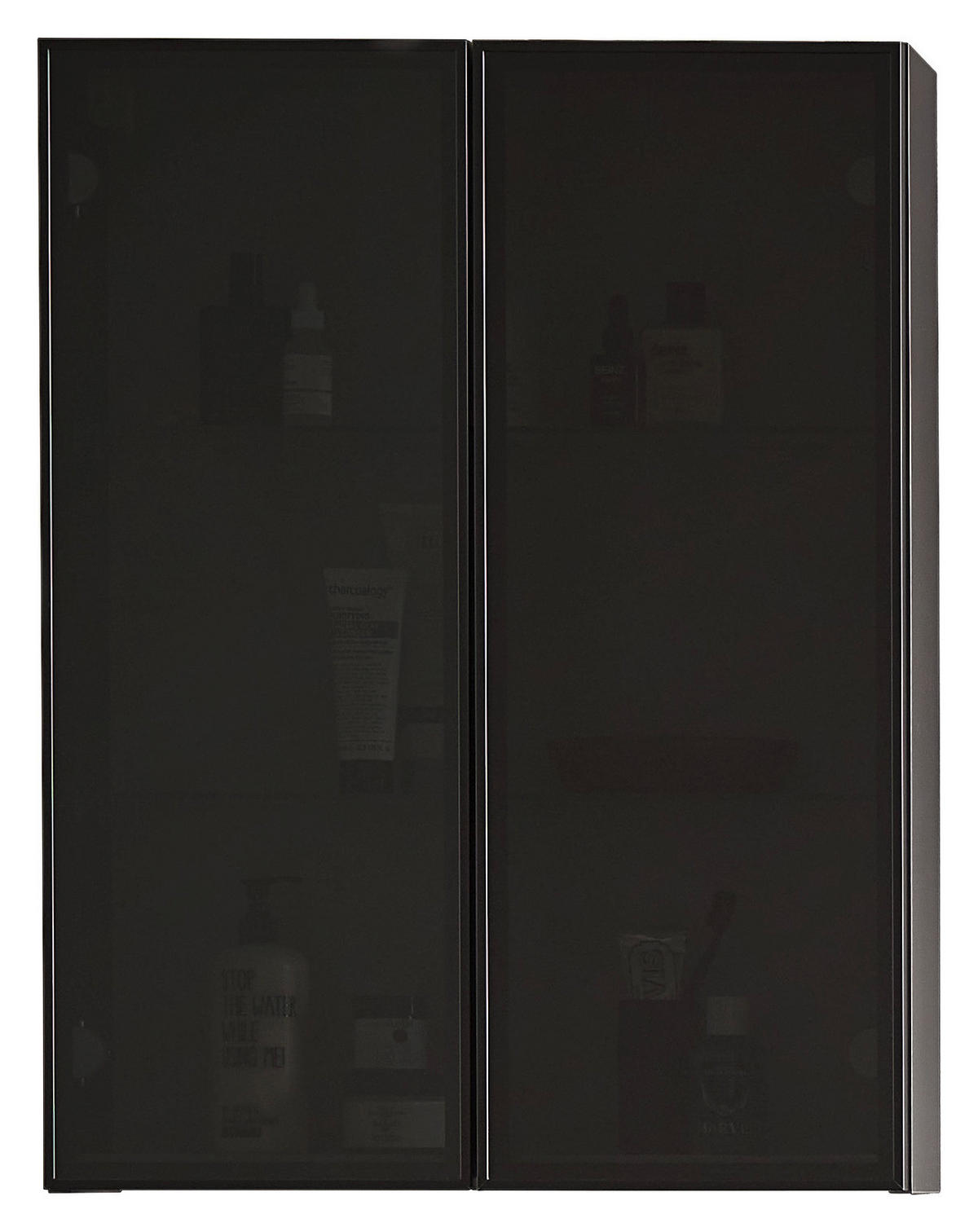HÄNGESCHRANK 60/80/15 cm  - Anthrazit/Grau, Trend, Glas/Holzwerkstoff (60/80/15cm) - Novel