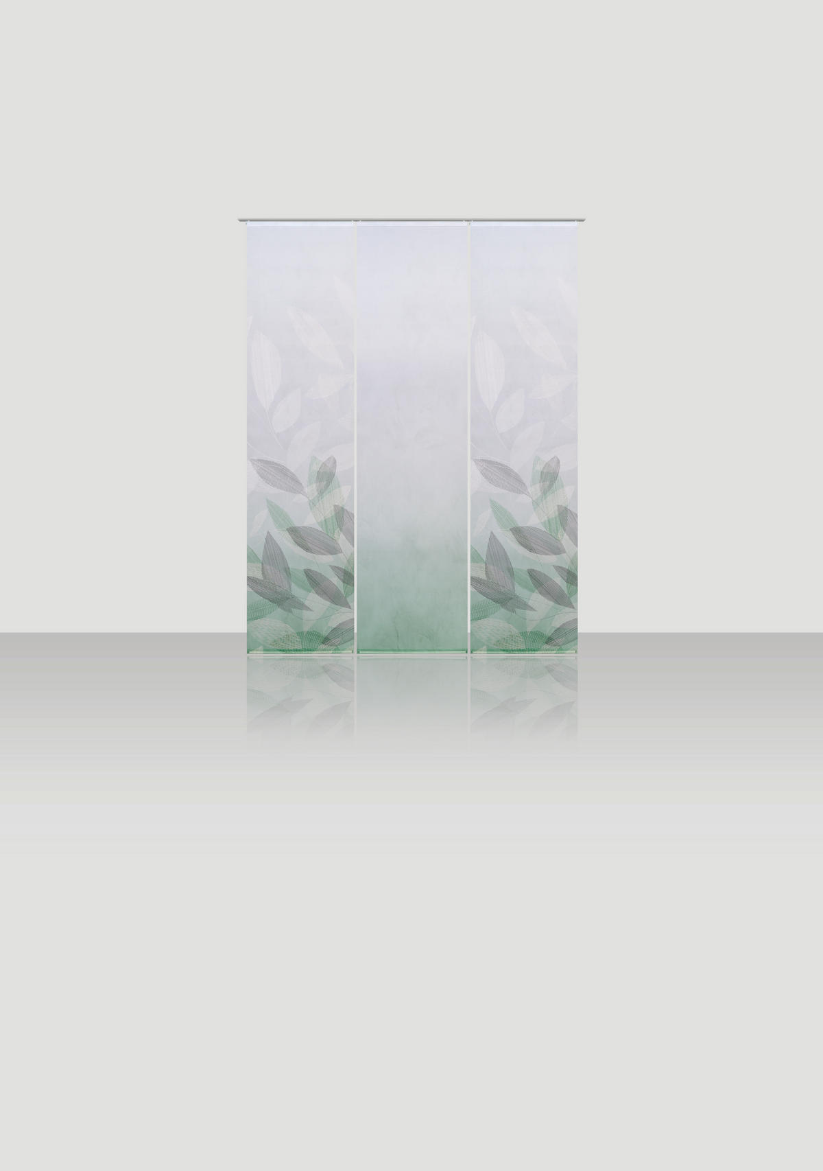 FLÄCHENVORHANG  3 Stück  halbtransparent   60/245 cm  - Grün, Natur, Textil (60/245cm) - Novel