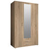 KLEIDERSCHRANK 120/196/53,5 cm 3-türig Sonoma Eiche  - Alufarben/Sonoma Eiche, KONVENTIONELL, Glas/Holzwerkstoff (120/196/53,5cm) - Boxxx