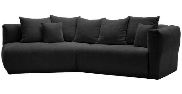 ECKSOFA  in Chenille Schwarz  180/315 cm  - Schwarz, MODERN, Kunststoff/Textil (180/315cm) - Hom`in