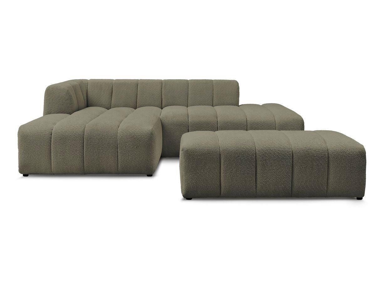 ECKSOFA  ANNECY Grün Bouclé  - Schwarz/Grün, MODERN, Kunststoff/Textil (170/262cm)