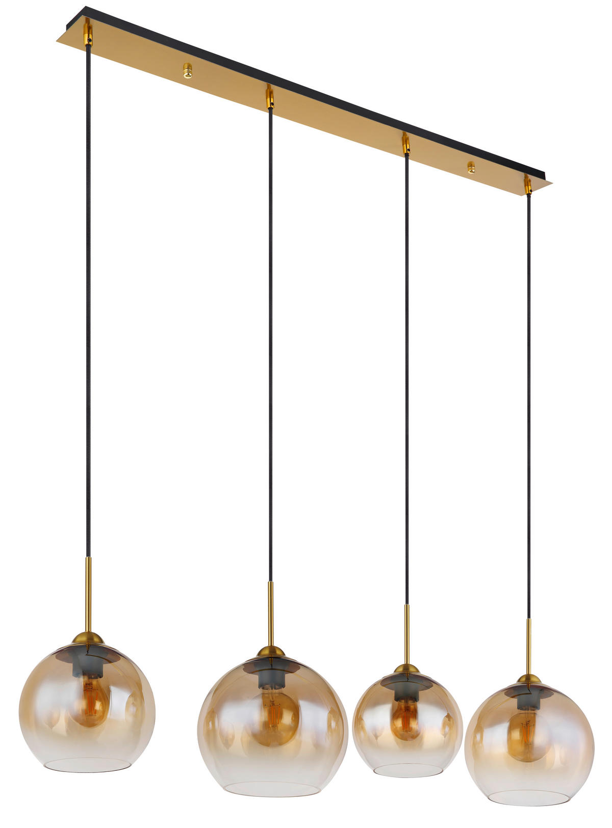 VISEČA SVETILKA     120/25/120 cm         E27 - prozorno/barve medenine, Design, kovina/steklo (120/25/120cm) - Globo