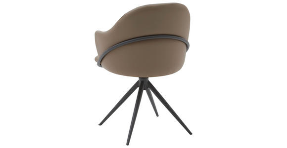 ARMLEHNSTUHL  in Echtleder pigmentiert  - Taupe/Anthrazit, Design, Leder (57/84/44,5cm) - Belluti