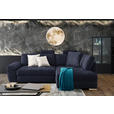 ECKSOFA in Webstoff Dunkelblau  - Chromfarben/Anthrazit, Design, Kunststoff/Textil (276/212cm) - Carryhome