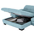 ECKSOFA in Webstoff Hellblau  - Schwarz/Hellblau, Design, Textil/Metall (180/265cm) - Carryhome