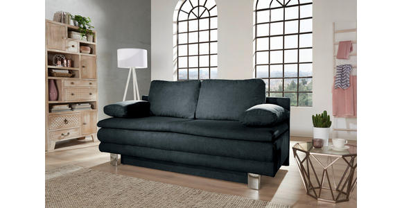 SCHLAFSOFA in Webstoff Anthrazit  - Chromfarben/Anthrazit, Design, Textil/Metall (194/96/86cm) - Novel