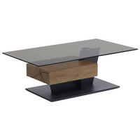 COUCHTISCH in Holz, Glas 120/70/45 cm  - Eichefarben/Anthrazit, Design, Glas/Holz (120/70/45cm) - Valnatura