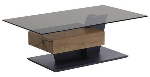 COUCHTISCH in Holz, Glas 120/70/45 cm - Eichefarben/Anthrazit, Design, Glas/Holz (120/70/45cm) - Valnatura