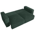 SCHLAFSOFA Cord Dunkelgrün  inkl. Zierkissen, Bettkasten, Schlaffunktion  - Dunkelgrün/Schwarz, MODERN, Kunststoff/Textil (250/68/104cm) - Xora