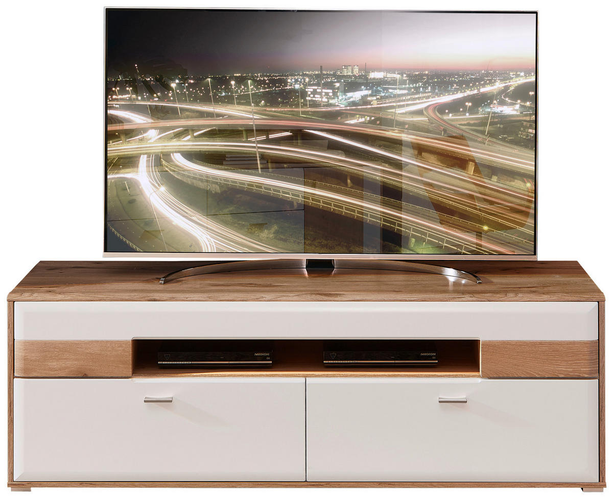 LOWBOARD  in 160/54/50 cm  - Eichefarben/Silberfarben, KONVENTIONELL, Holzwerkstoff/Metall (160/54/50cm) - Xora