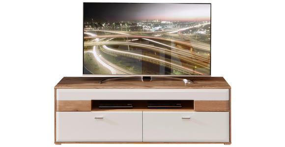 LOWBOARD  in 160/54/50 cm  - Eichefarben/Silberfarben, KONVENTIONELL, Holzwerkstoff/Metall (160/54/50cm) - Xora