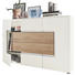SIDEBOARD Hochglanz, matt Eichefarben, Weiß - Eichefarben/Schwarz, Design, Holzwerkstoff/Kunststoff (143/98/40cm) - Set one by Musterrin