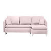 ECKSOFA in Flachgewebe Hellrosa  - Hellrosa/Silberfarben, Design, Textil/Metall (223/146cm) - Ti'me