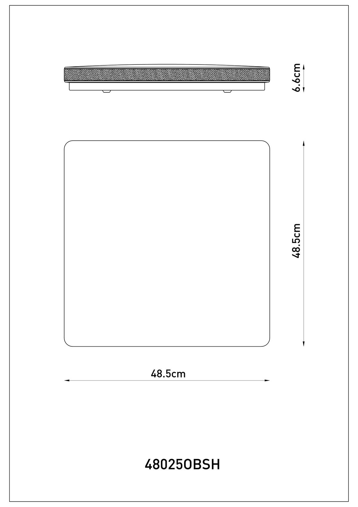 LED-DECKENLEUCHTE ULLY 48,5/48,5/6,6 cm   - Schwarz/Weiß, KONVENTIONELL, Kunststoff/Metall (48,5/48,5/6,6cm) - Globo