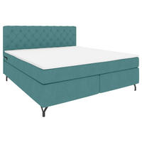 BOXSPRINGBETT 180/200 cm  Türkis  - Türkis/Schwarz, Konventionell, Textil/Metall (180/200cm) - Carryhome