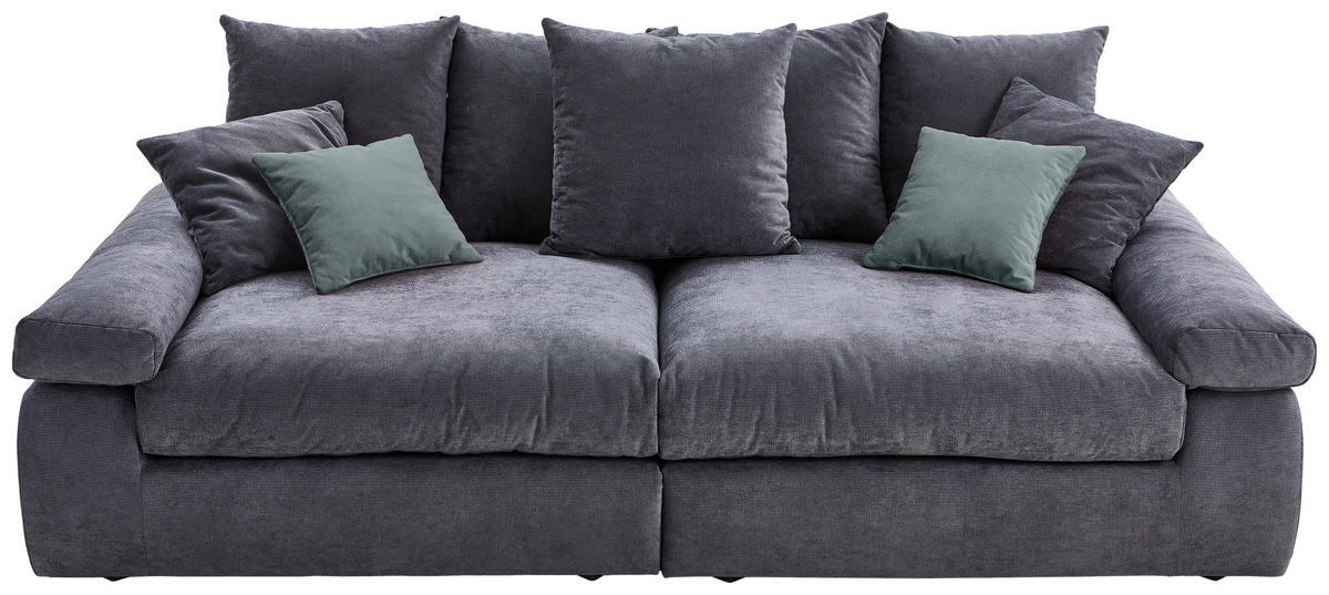 BIGSOFA Feincord Anthrazit, Blaugrau  - Anthrazit/Blaugrau, Design, Kunststoff/Textil (260/90/140cm) - Carryhome