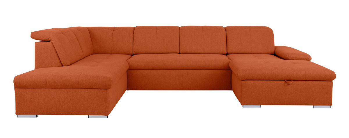 WOHNLANDSCHAFT Terracotta  - Terracotta/Grau, Design, Textil/Metall (173/328/215cm) - MID.YOU