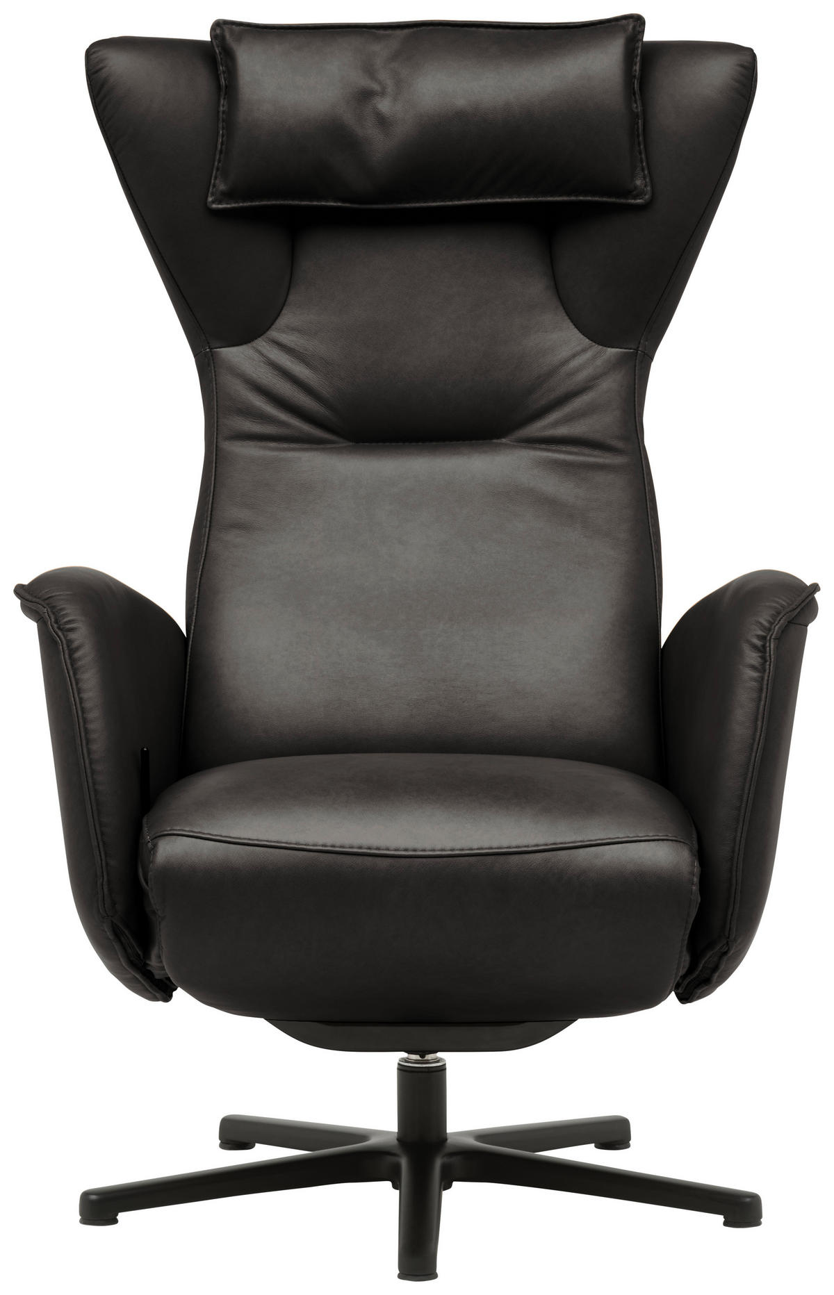 RELAXSESSEL Leder Schwarz  - Schwarz, Design, Leder/Metall (75/106/86cm) - Valdera
