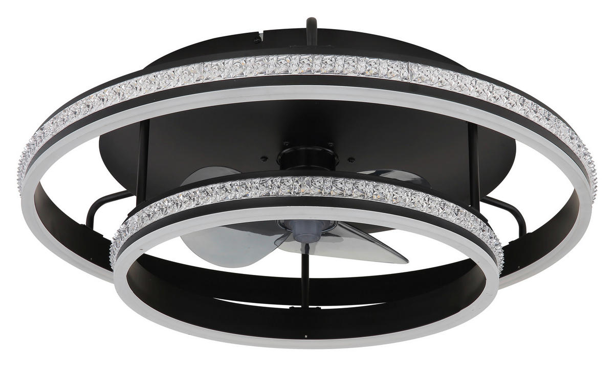 STROPNI VENTILATOR   //2700-6000 K// - siva/črna, Design, kovina/umetna masa (60/20cm) - Globo