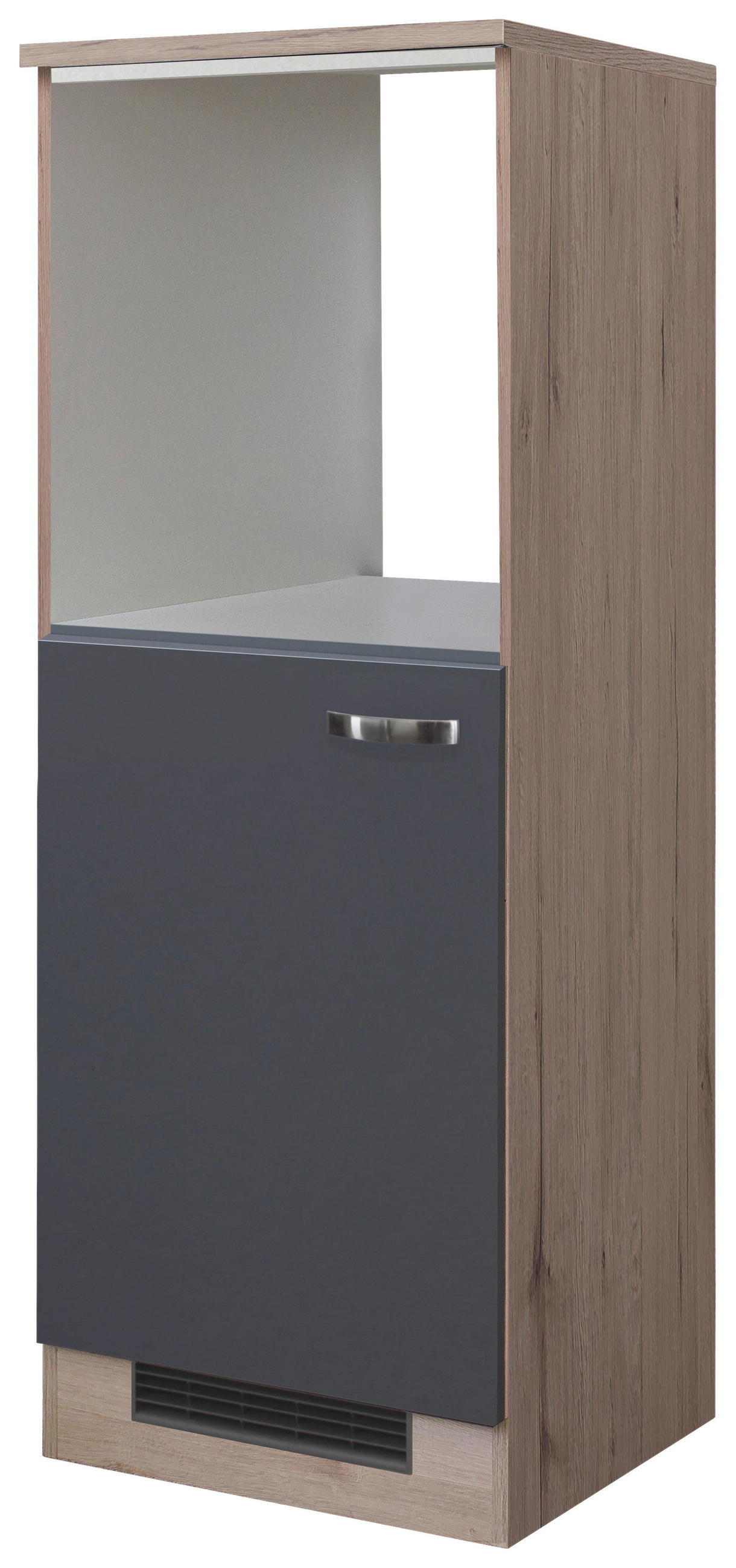 GERÄTEUMBAUSCHRANK 60/168,5/60 cm in Eiche San Remo, Dunkelgrau - Edelstahlfarben/Dunkelgrau, MODERN, Holzwerkstoff/Metall (60/168,5/60cm) - FlexWell