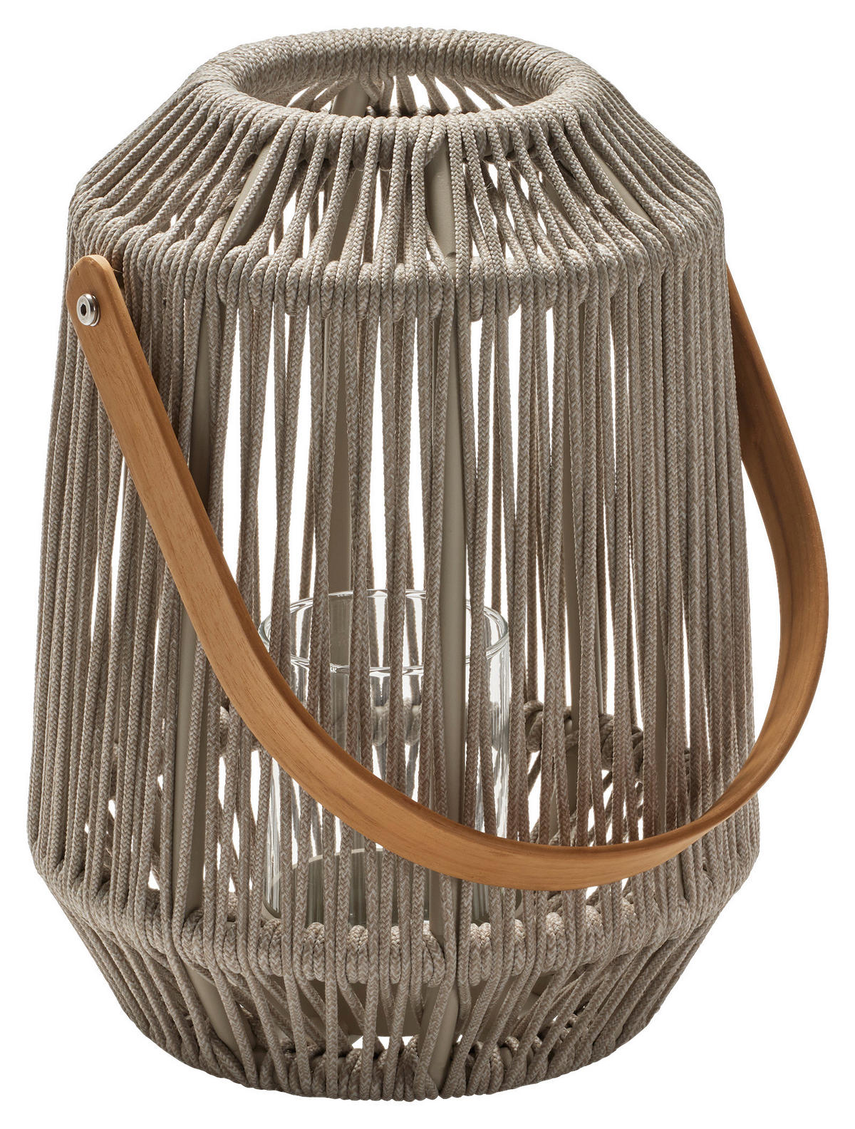 LED-LATERNE - Greige/Anthrazit, Basics, Glas/Holz (30/39/30cm) - Stern