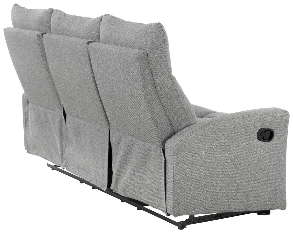 SITZGARNITUR Mikrofaser Grau  - Schwarz/Grau, Design, Textil/Metall - Livetastic