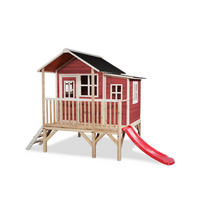 SPIELHAUS  - Rot, KONVENTIONELL, Holz (322/190/215cm) - EXIT Toys