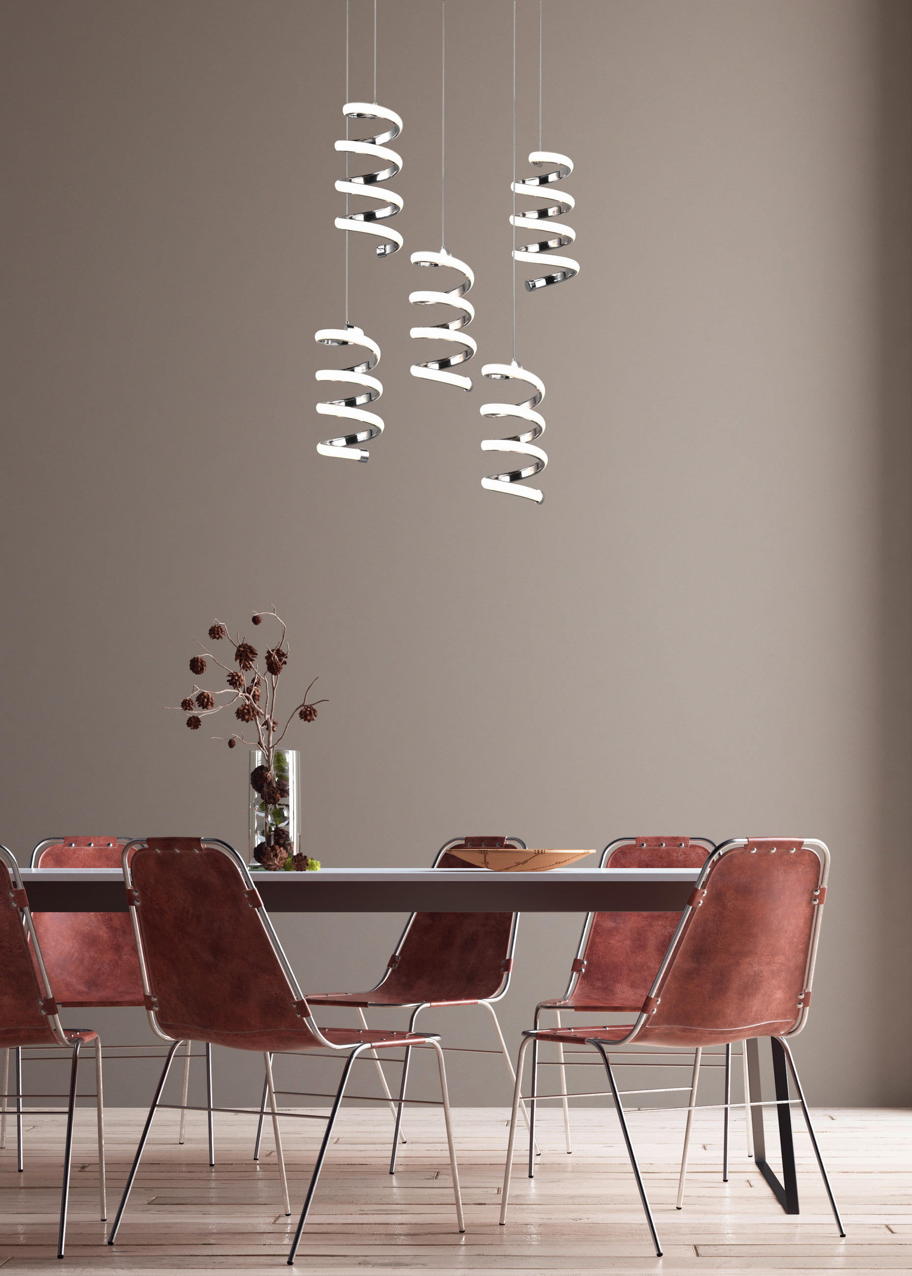 LED FÜGGŐLÁMPA 150/45 cm  - króm, Design, fém (150/45cm)