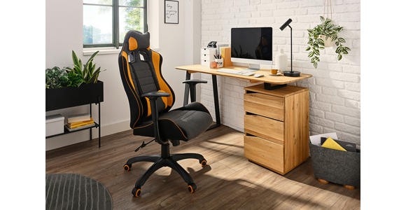 SCHREIBTISCH 140/65/75 cm  in Wildeiche  - Wildeiche/Schwarz, Natur, Holz/Metall (140/65/75cm) - Linea Natura