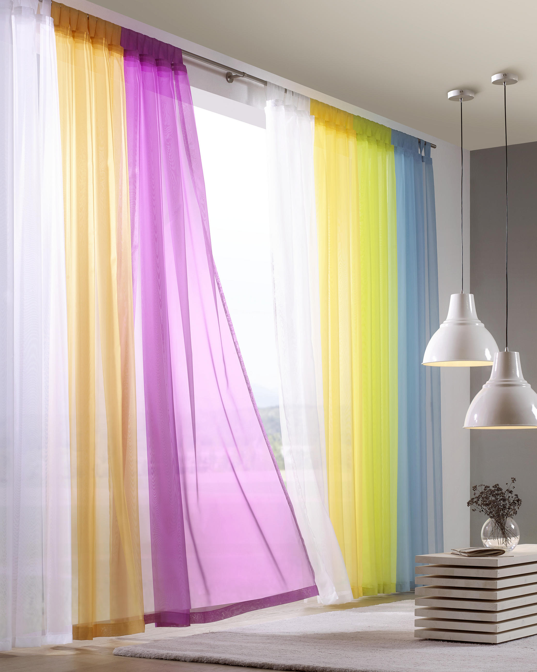 ZAVJESA S OMČAMA plava   - plava, Basics, tekstil (140cm) - Boxxx