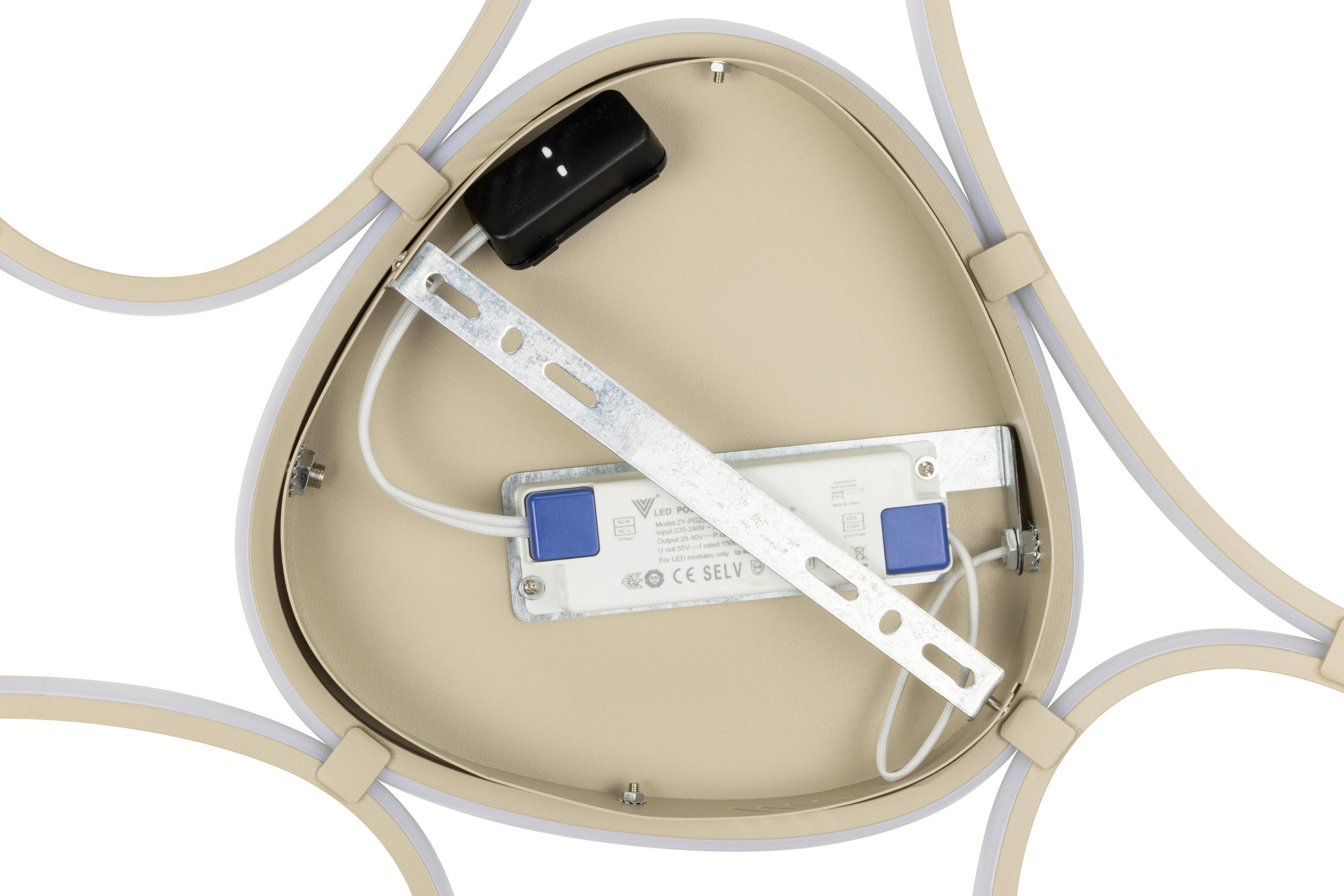 LED-DECKENLEUCHTE Acrux 89,5/79/4 cm   - Sandfarben, Design, Kunststoff/Metall (89,5/79/4cm) - Novel