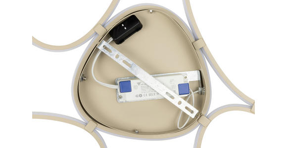 LED-DECKENLEUCHTE 89,5/79/4 cm   - Sandfarben, Design, Kunststoff/Metall (89,5/79/4cm) - Novel