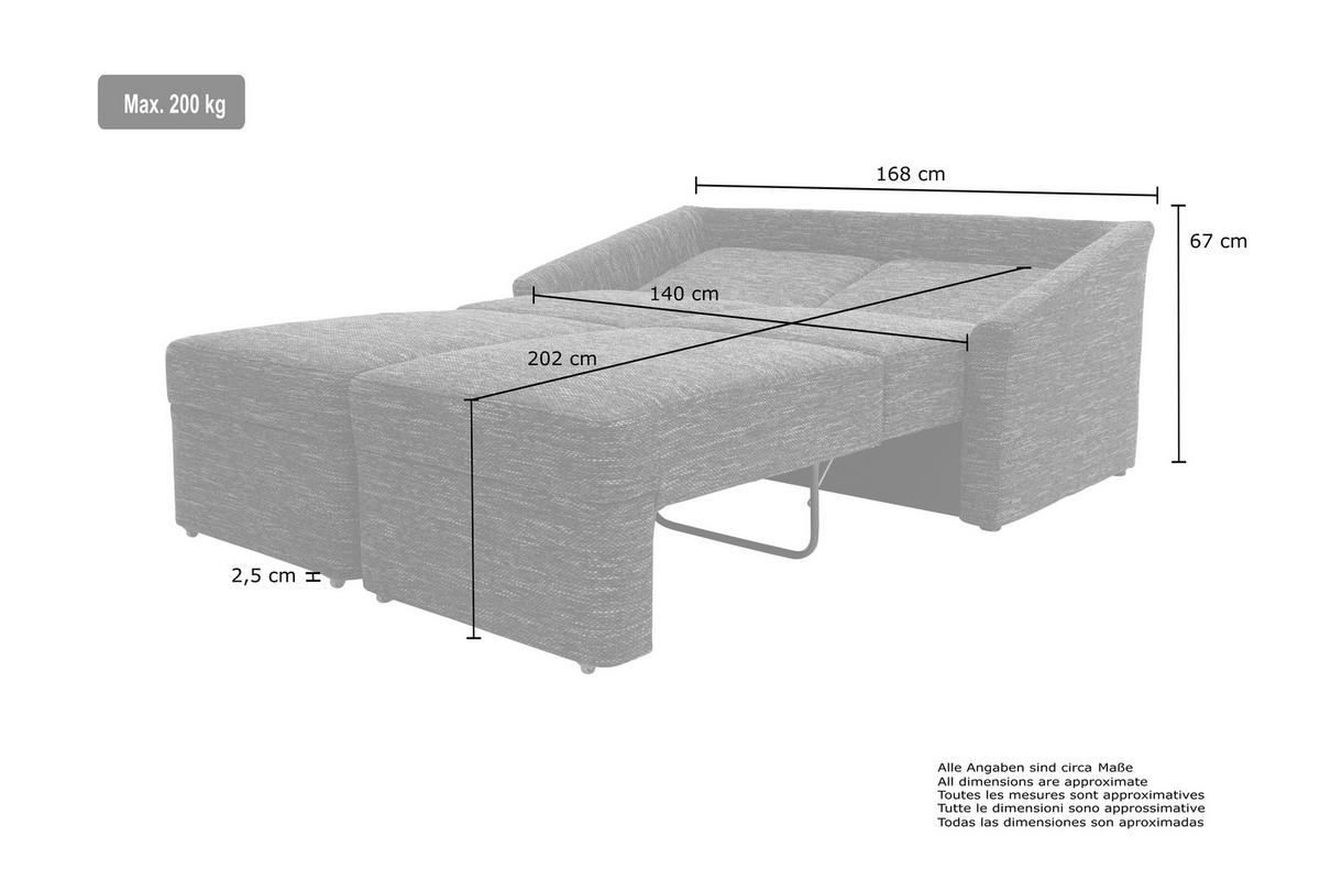 SCHLAFSOFA Mikrofaser Beige  - Beige/Schwarz, Basics, Kunststoff/Textil (168/86/96cm) - MID.YOU
