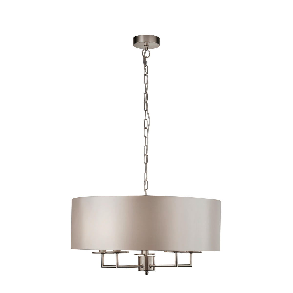 HÄNGLAMPA Knightsbridge 55/123 cm  - vit/silver, Design, metall/textil (55/123cm)