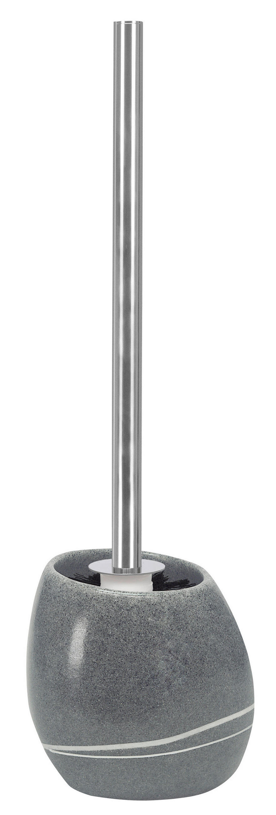 GARNITURA TOALETNE ČETKE  siva  plastika  STONES  - siva/boje kroma, Basics, plastika (12,5/39,0cm) - Kleine Wolke