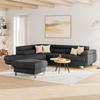 ECKSOFA in Drell Graphitfarben  - Blaugrau/Graphitfarben, Modern, Textil/Metall (230/270cm) - MID.YOU