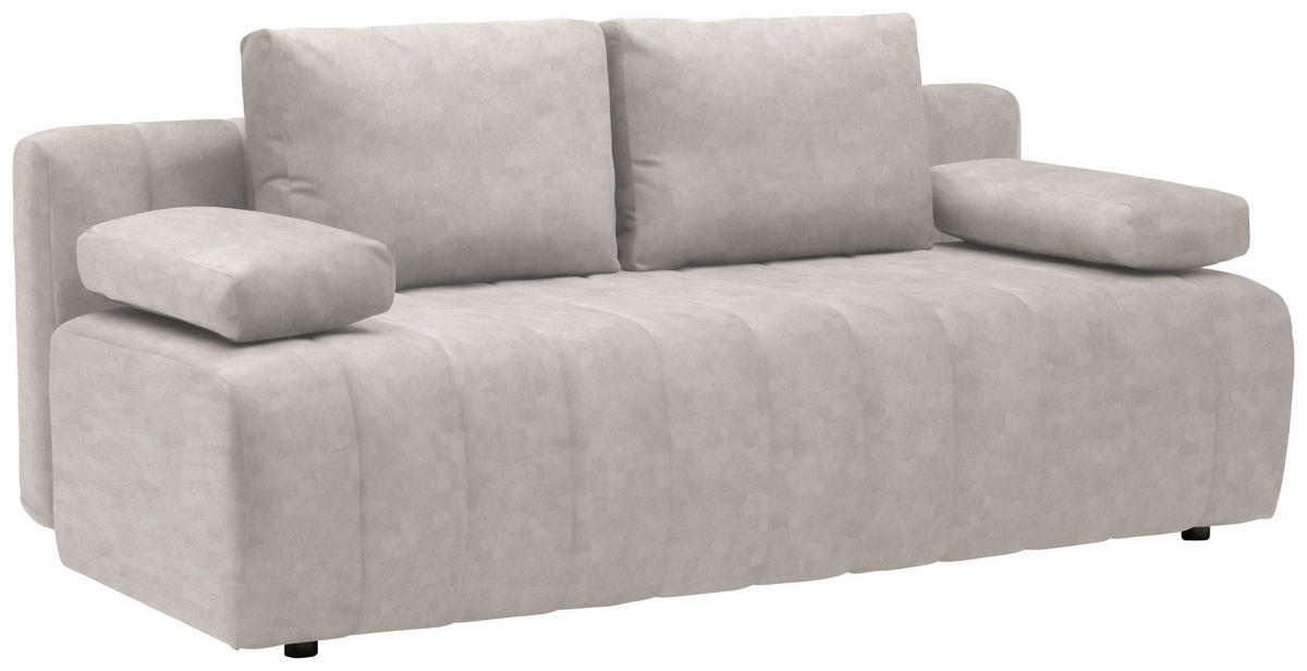 SCHLAFSOFA in Flachgewebe Naturfarben  - Schwarz/Naturfarben, Modern, Kunststoff/Textil (194/78-87/92cm) - Xora
