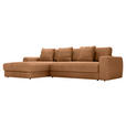 ECKSOFA in Cord Rostfarben 182/302 cm - Rostfarben/Schwarz, MODERN, Kunststoff/Textil (182/302cm) - Carryhome
