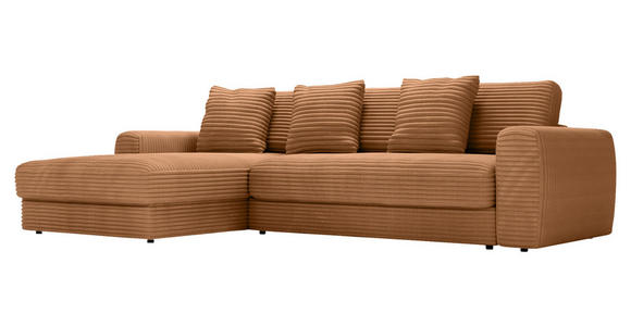 ECKSOFA in Cord Rostfarben 182/302 cm - Rostfarben/Schwarz, MODERN, Kunststoff/Textil (182/302cm) - Carryhome