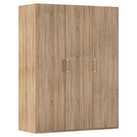 DREHTÜRENSCHRANK 151/197/60 cm,  in Sonoma Eiche, 3 Tür(en)  - Silberfarben/Sonoma Eiche, Design, Holzwerkstoff/Kunststoff (151/197/60cm) - Novel