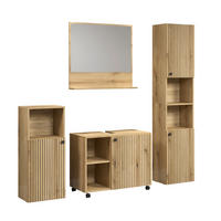 BADEZIMMER 4-teilig  in  - Eichefarben/Schwarz, Trend, Holzwerkstoff/Kunststoff (180/186/42cm) - MID.YOU