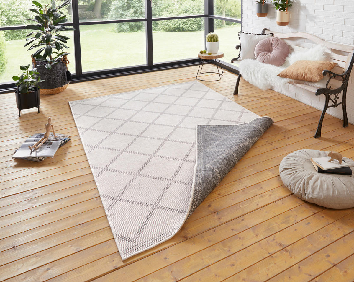 OUTDOORTEPPICH 120/170 cm Twin Supreme Grau, Creme  - Creme/Grau, Design, Kunststoff (120/170cm) - Hanse Home